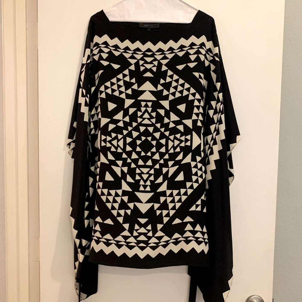 Aztec print silk dress BCBG dress xs/s flowy